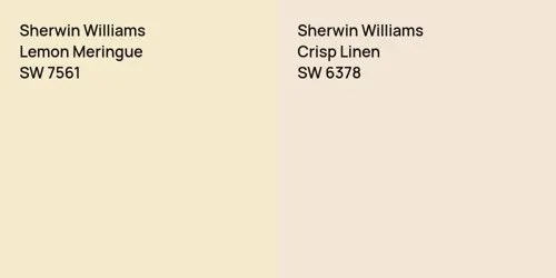 SW 7561 Lemon Meringue vs SW 6378 Crisp Linen