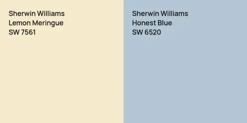 SW 7561 Lemon Meringue vs SW 6520 Honest Blue