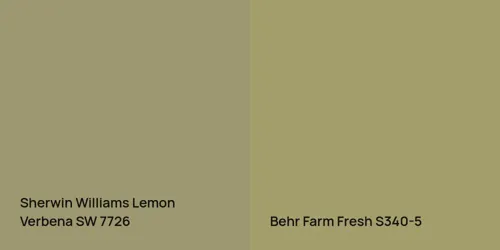 SW 7726 Lemon Verbena vs S340-5 Farm Fresh