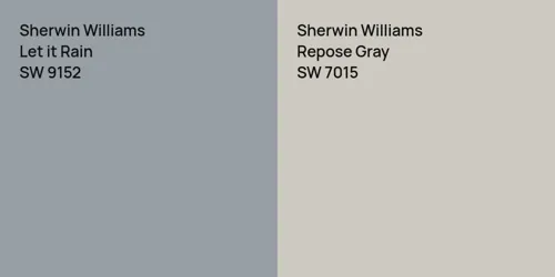 SW 9152 Let it Rain vs SW 7015 Repose Gray