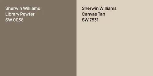 SW 0038 Library Pewter vs SW 7531 Canvas Tan