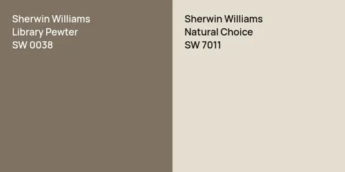 SW 0038 Library Pewter vs SW 7011 Natural Choice