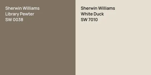 SW 0038 Library Pewter vs SW 7010 White Duck