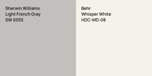 SW 0055 Light French Gray vs HDC-MD-08 Whisper White