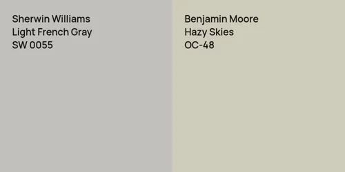 SW 0055 Light French Gray vs OC-48 Hazy Skies