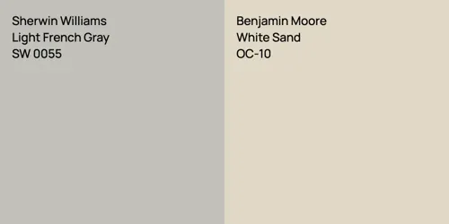 SW 0055 Light French Gray vs OC-10 White Sand