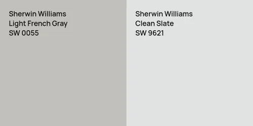 SW 0055 Light French Gray vs SW 9621 Clean Slate