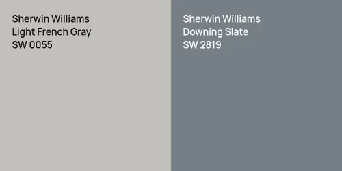 SW 0055 Light French Gray vs SW 2819 Downing Slate