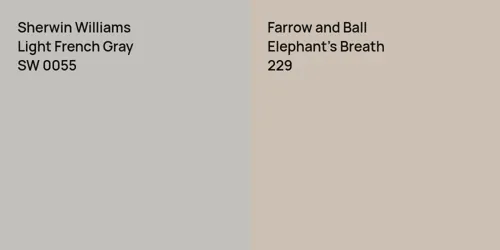 SW 0055 Light French Gray vs 229 Elephant's Breath