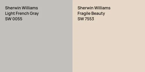 SW 0055 Light French Gray vs SW 7553 Fragile Beauty