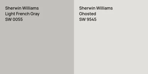 SW 0055 Light French Gray vs SW 9545 Ghosted