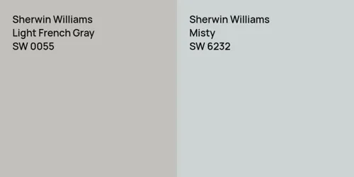 SW 0055 Light French Gray vs SW 6232 Misty