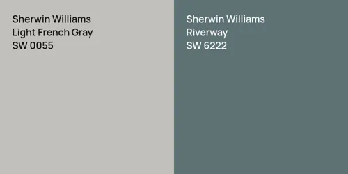 SW 0055 Light French Gray vs SW 6222 Riverway