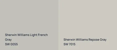 SW 0055 Light French Gray vs SW 7015 Repose Gray