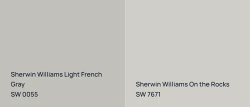 SW 0055 Light French Gray vs SW 7671 On the Rocks