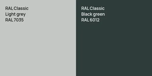 RAL 7035  Light grey vs RAL 6012  Black green