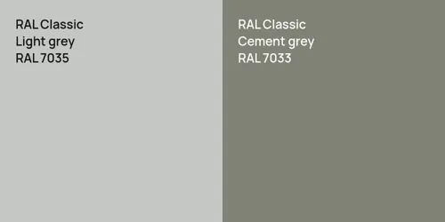 RAL 7035  Light grey vs RAL 7033  Cement grey