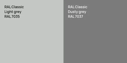 RAL 7035  Light grey vs RAL 7037  Dusty grey