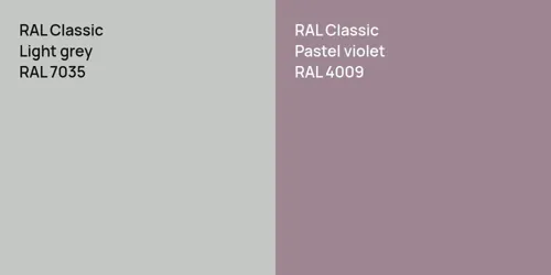 RAL 7035  Light grey vs RAL 4009  Pastel violet