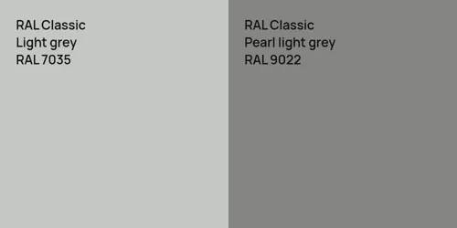 RAL 7035  Light grey vs RAL 9022  Pearl light grey