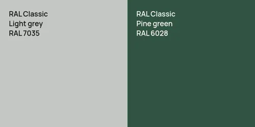 RAL 7035  Light grey vs RAL 6028  Pine green