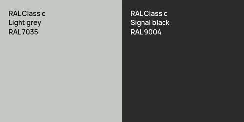 RAL 7035  Light grey vs RAL 9004  Signal black