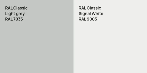 RAL 7035  Light grey vs RAL 9003 Signal White