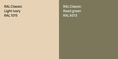 RAL 1015  Light ivory vs RAL 6013  Reed green