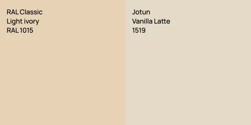 RAL 1015  Light ivory vs 1519 Vanilla Latte