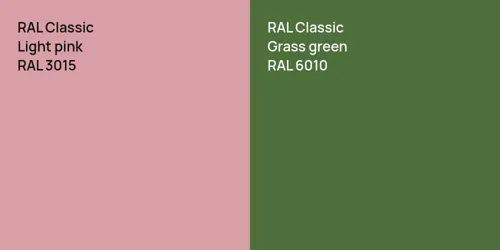 RAL 3015  Light pink vs RAL 6010  Grass green