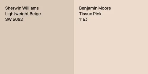 SW 6092 Lightweight Beige vs 1163 Tissue Pink