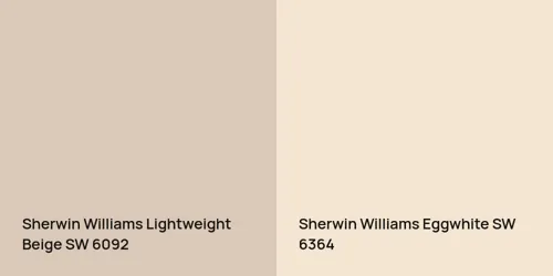 SW 6092 Lightweight Beige vs SW 6364 Eggwhite