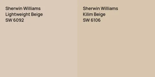 SW 6092 Lightweight Beige vs SW 6106 Kilim Beige