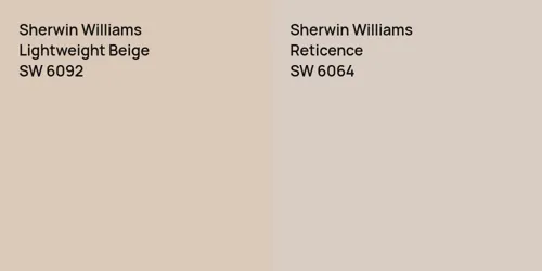 SW 6092 Lightweight Beige vs SW 6064 Reticence