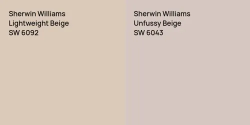 SW 6092 Lightweight Beige vs SW 6043 Unfussy Beige