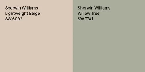 SW 6092 Lightweight Beige vs SW 7741 Willow Tree