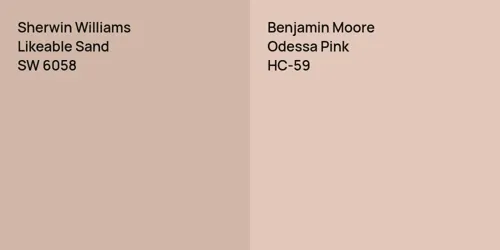 SW 6058 Likeable Sand vs HC-59 Odessa Pink