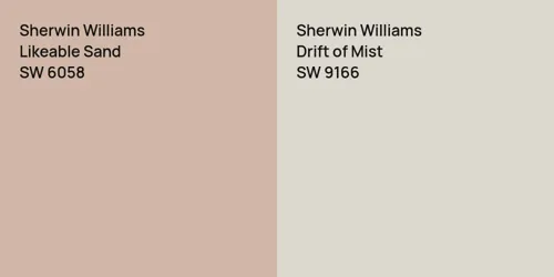 SW 6058 Likeable Sand vs SW 9166 Drift of Mist