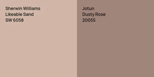 SW 6058 Likeable Sand vs 20055 Dusty Rose