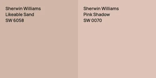 SW 6058 Likeable Sand vs SW 0070 Pink Shadow