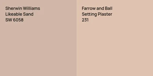 SW 6058 Likeable Sand vs 231 Setting Plaster