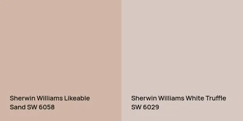 SW 6058 Likeable Sand vs SW 6029 White Truffle