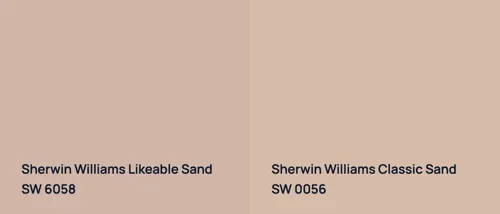 SW 6058 Likeable Sand vs SW 0056 Classic Sand