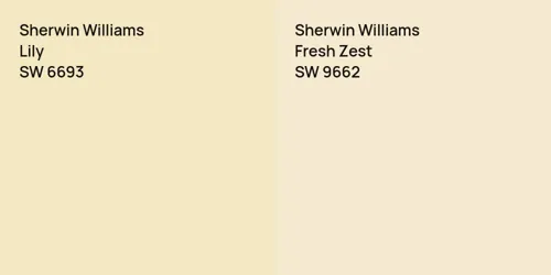 SW 6693 Lily vs SW 9662 Fresh Zest