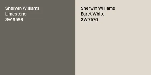 SW 9599 Limestone vs SW 7570 Egret White