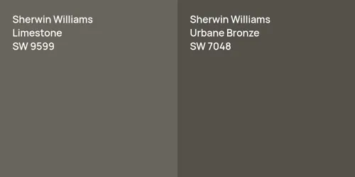 SW 9599 Limestone vs SW 7048 Urbane Bronze