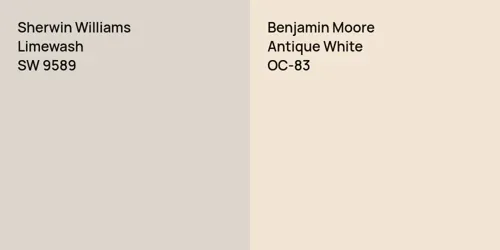 SW 9589 Limewash vs OC-83 Antique White