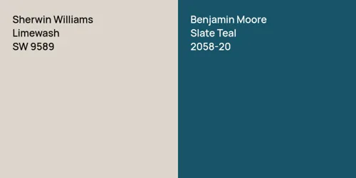 SW 9589 Limewash vs 2058-20 Slate Teal