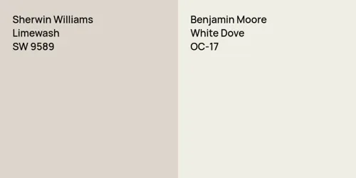 SW 9589 Limewash vs OC-17 White Dove