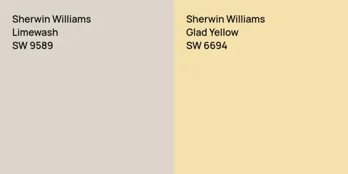 SW 9589 Limewash vs SW 6694 Glad Yellow